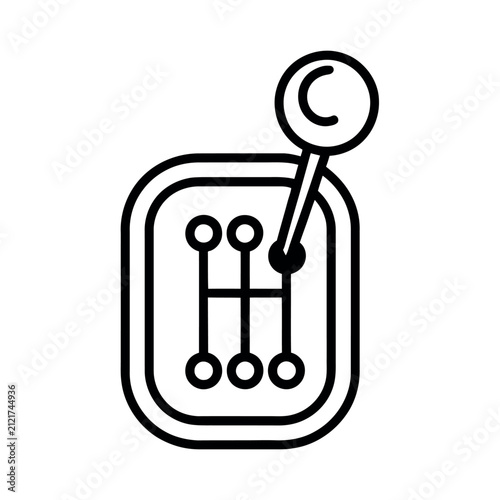 Obraz na plátně Manual car gear shift lever icon, simple outline vector