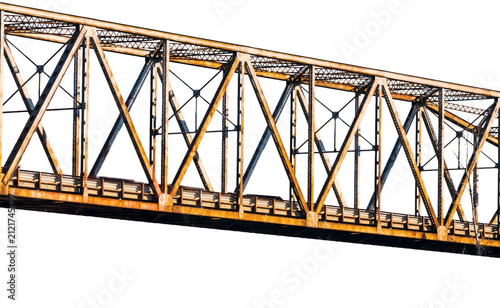 Weathered steel bridge isolated