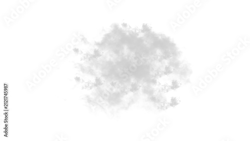 Obraz na plátně A single fluffy white cloud formation captured in the sky isolated on transparen