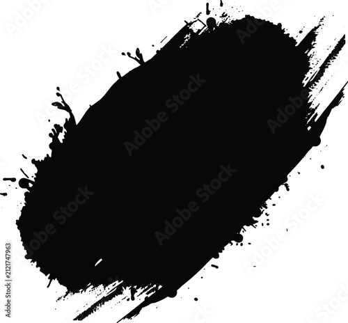Black Ink Splash Brush Stroke Texture Vector