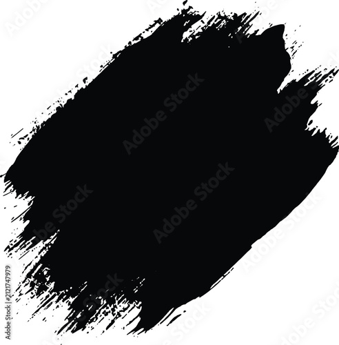 Black Dry Brush Stroke Paint Texture Vector