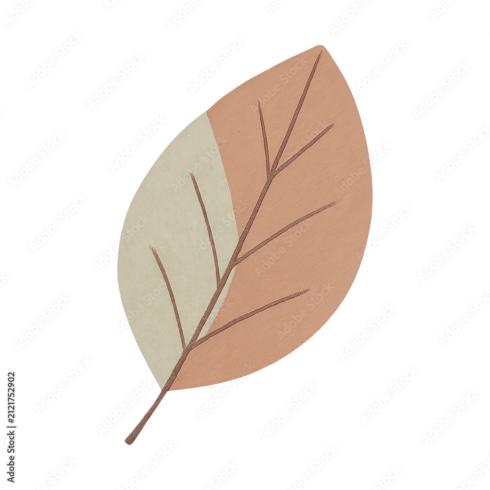 Obraz premium PNG Minimalist autumn leaf illustration.