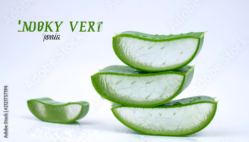 Fresh Aloe Vera Slices Stacked for Skincare and Health Benefits.