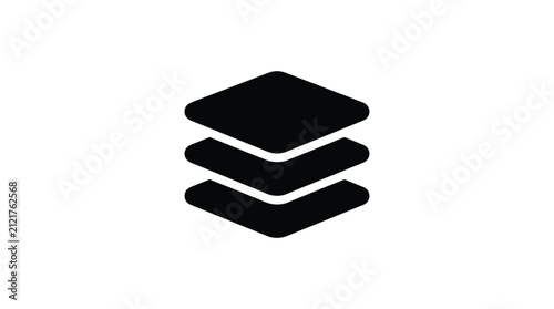 Stacked layers silhouette on a white background graphic design element