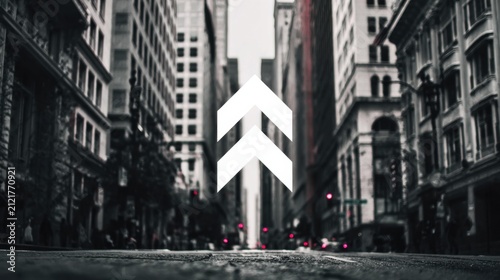 Street trend alert overlay icon concept signaling new trends in urban environments for user interface applications