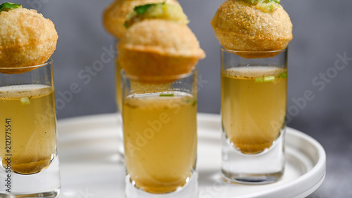 Panipuri, famous street food in India.