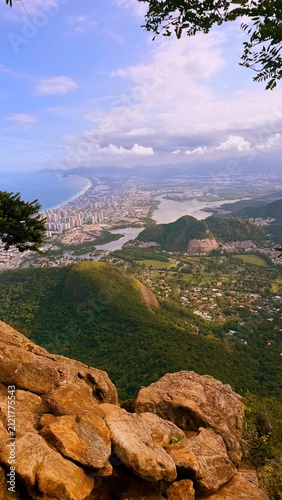 Aerial view of Rio de Janeiro city skyline in Brazil