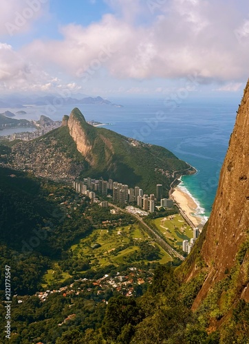 Aerial view of Rio de Janeiro city skyline in Brazil