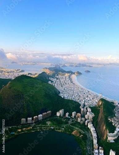 Aerial view of Rio de Janeiro city skyline in Brazil
