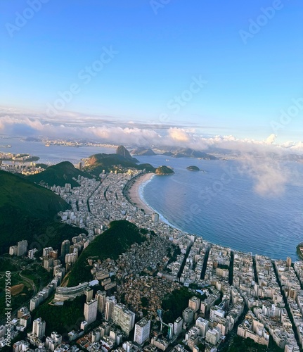 Aerial view of Rio de Janeiro city skyline in Brazil