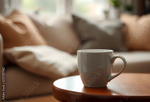 White ceramic coffee mug on...