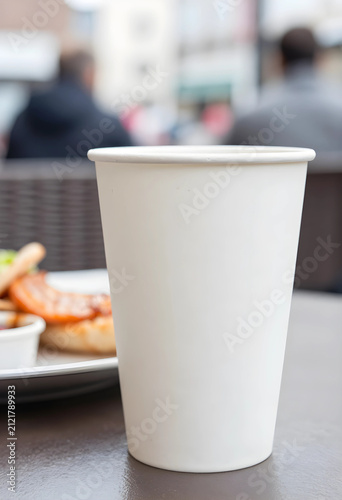 Blank white disposable pape...