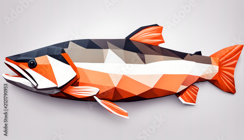 Mockup of salmon triangles and sections on a wall