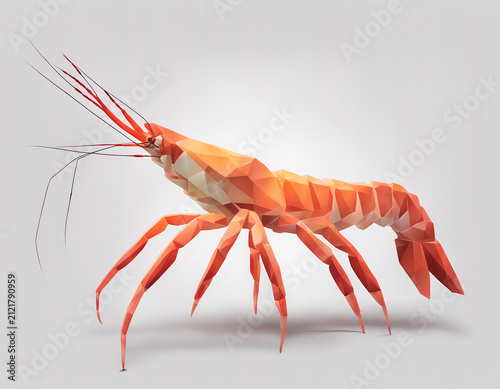Shrimp model and illustration of triangular gnats