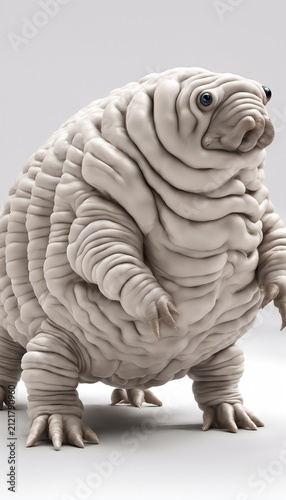 Tardigrade 3D render, a monster from another planet, macro view.