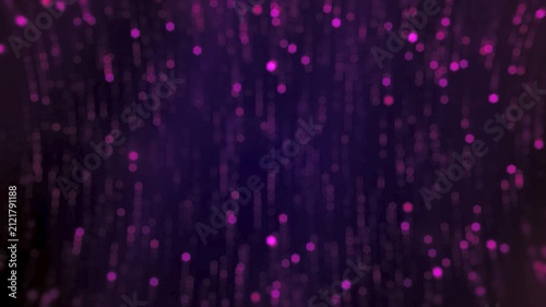 Purple galaxy dust particles moving through dark space, abstract futuristic glow background, motion design 4k