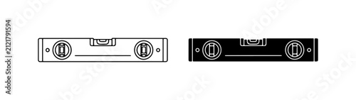Spirit Level Tool Icons, Construction Measurement Device, DIY Home Improvement Vector