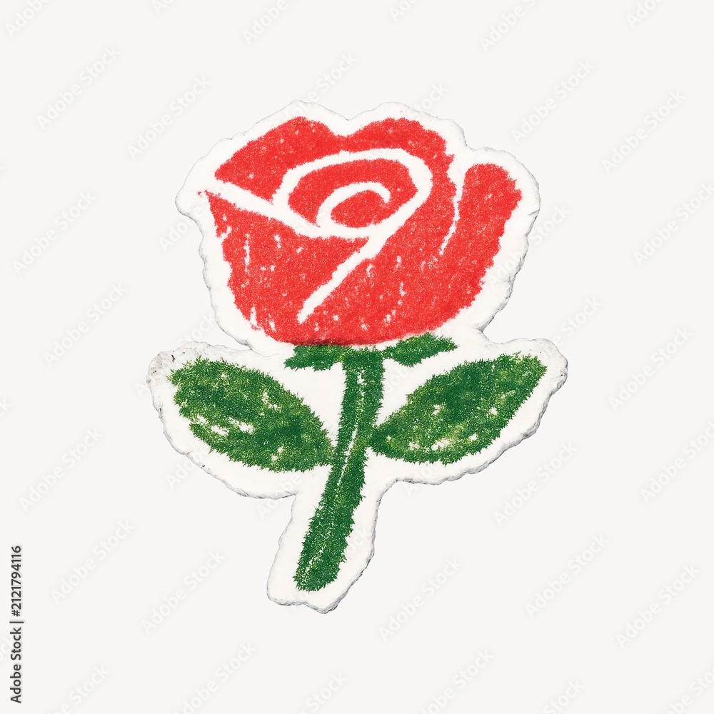 Obraz premium Vibrant textured rose illustration.