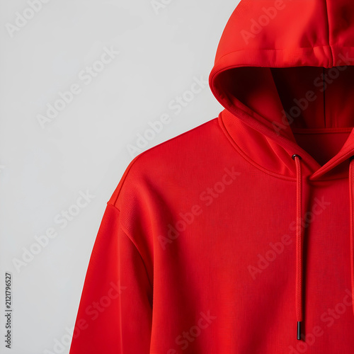 Red hoodie with drawstring ...