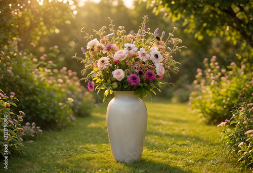 Large vase filled with a co...