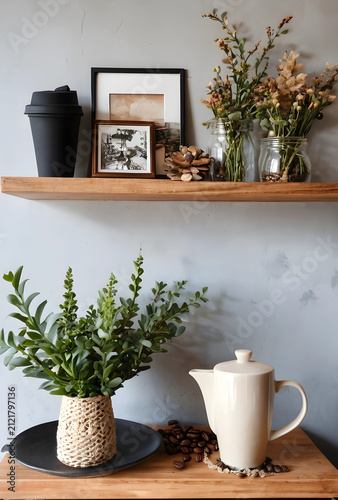 Home decor with coffee pot,...