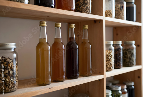 Four glass bottles of homem...