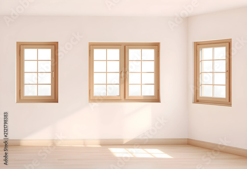 Empty room interior with th...