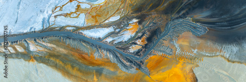 Aerial view of vibrant mineral patterns at Rio Tinto mine