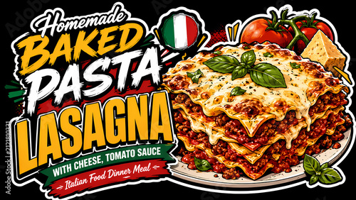 Lasagna Pasta Italian Cheese Tomato Sauce Baked Homemade Dinner Food Meal