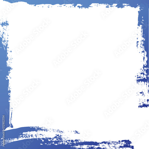 Distressed blue grunge frame border on black background