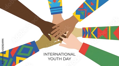 Diverse Hands United for International Youth Day Celebration.