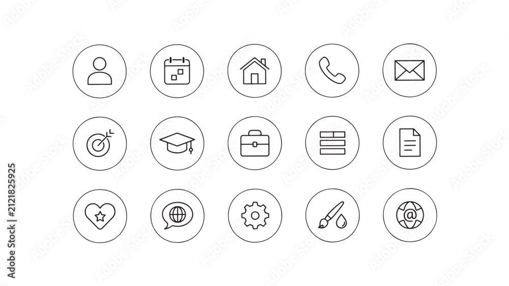Fototapeta premium Interface design functional category icons