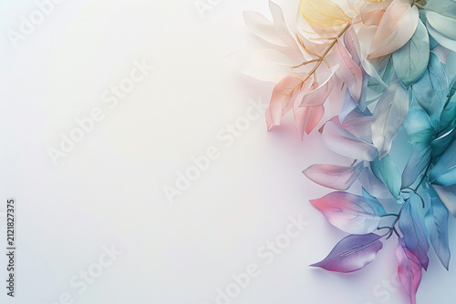 Colorful Transparent Leaves Abstract Background