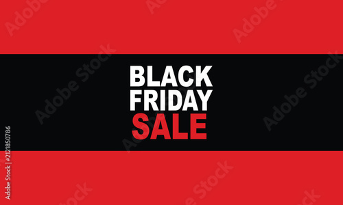 Black Friday Sale Promotional Banner with Bold Typography and Red Background Featuring Promotion, Text, Commercial with Design