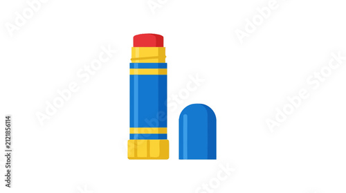 Glue stick adhesive stationery tool for school and office supplies. EPS Editable. Vector Illustrations.