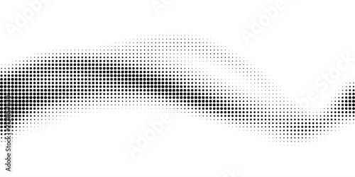 Abstract Black Halftone Wave Pattern Design Element for Minimalist Vector Background and Digital Texture