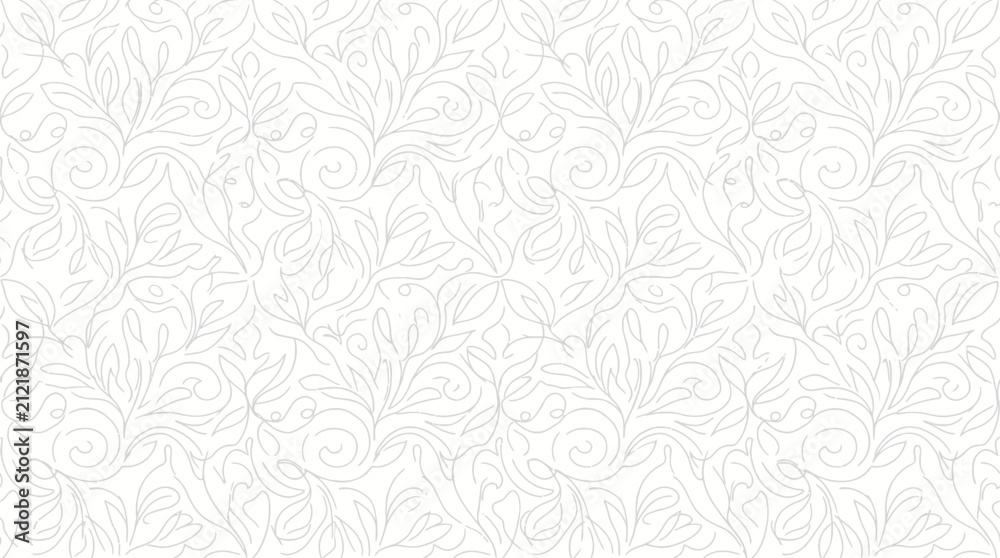 Fototapeta premium Elegant floral pattern, delicate line art