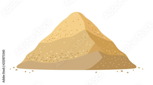 Bild auf Leinwand Flat Vector Illustration of a Pile of Sand