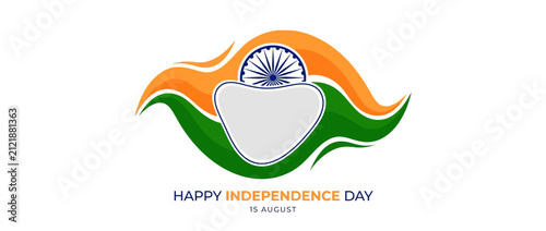 Abstract Indian Independence Day Photo Frame Graphic Design