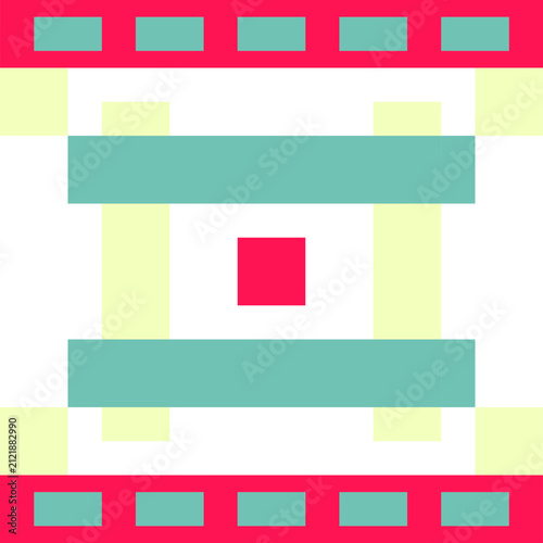 Abstract Geometric Seamless Pattern with Pixel Art Style and Pastel Colors
