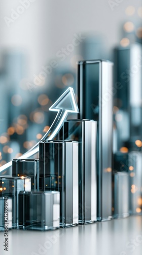 Vertical Glass Cube Staircase Symbolizing Steady Business Growth