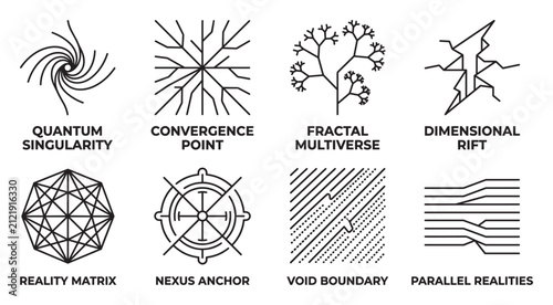 Quantum singularity vortex abstract symbol representing universal beginnings and deep space.