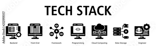 Tech Stack Web Banner web banner icon vector illustration