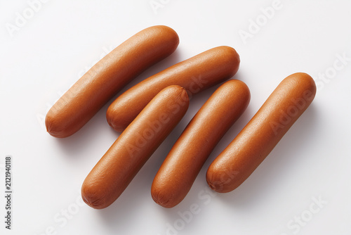 Raw Hot Dog Sausages Isolated on White Background