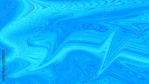 Abstract digital background featuring vibrant blue liquid marble swirls and flowing waves of bright cyan color