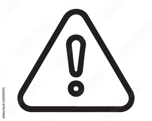  Warning or attention danger alert triangle icon with attention triangle exclamation isolated background illustration minimalist pictogram interface important critical notification security