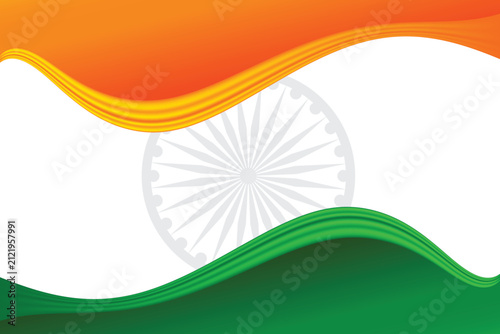 Elegant indian flag theme tricolor wave design