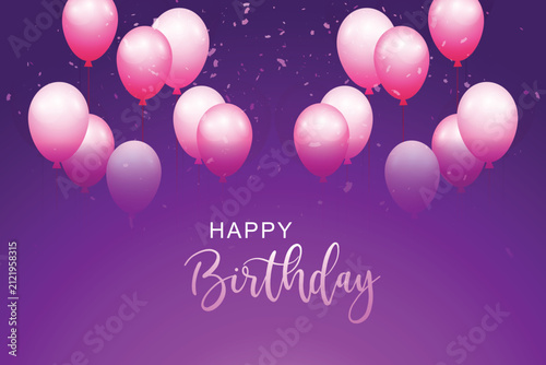 Colorful balloons and confetti for celebration background