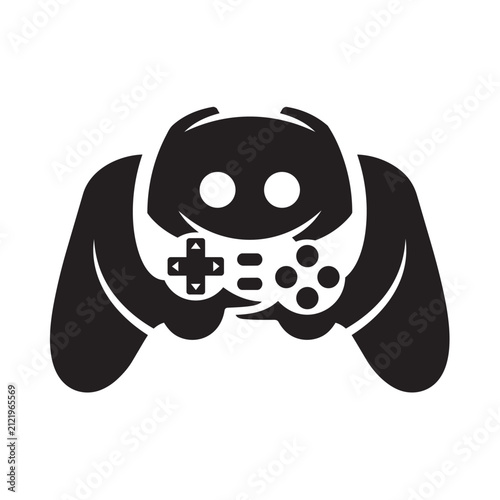 Modern gaming controller isolated on white background. Sleek black and white video game joystick for console play and esports.