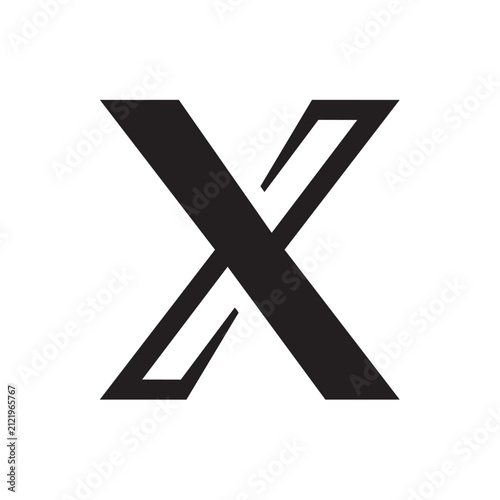 Black X symbol isolated on white background. Bold cross mark vector illustration for error or deletion.